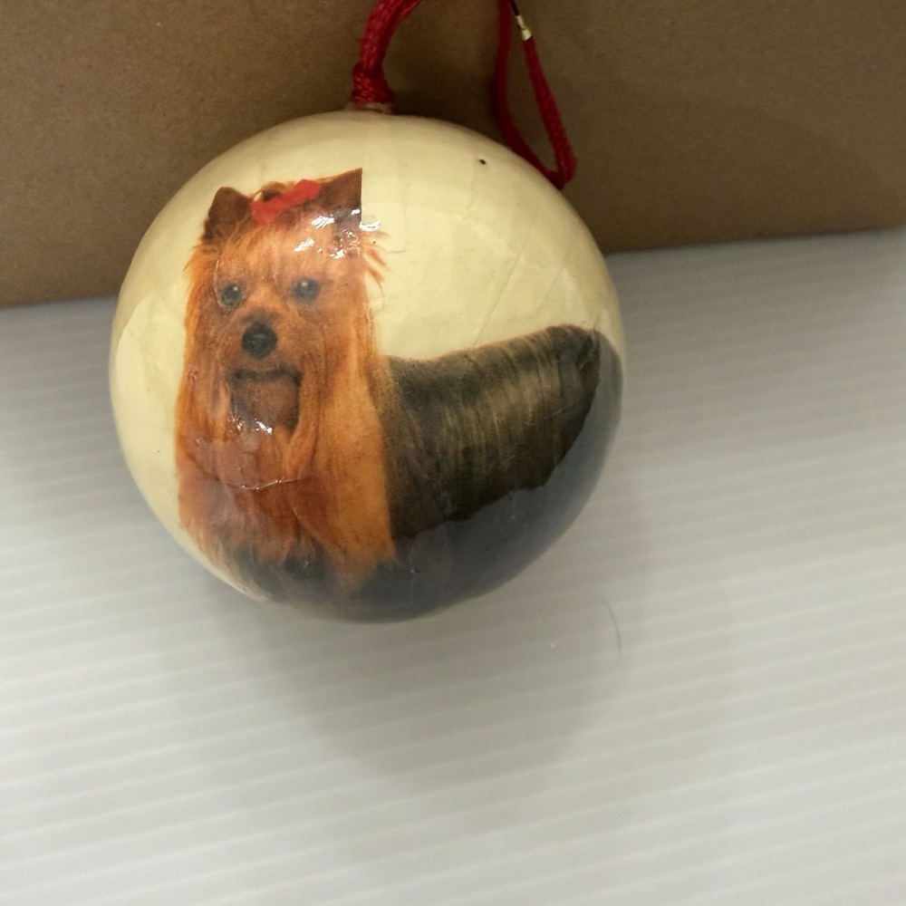 Vintage Yorkshire Terrier Christmas Ornament Dog Holiday Decor